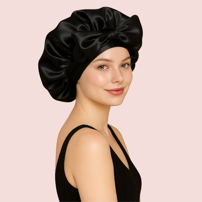 Bonnet en Satin Premium - Protection Nocturne pour Cheveux Bouclés et Fragiles