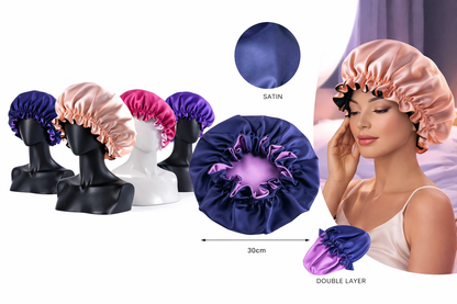 Bonnet Satin Double Couche – Protection Capillaire Nuit & Douche
